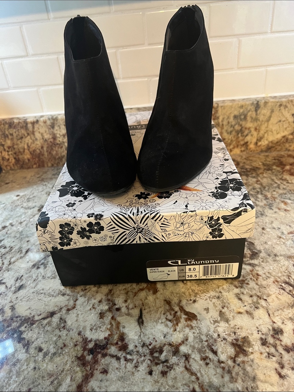 Chinese Laundry Black Suede Chelsea Ankle Booties, worn once.